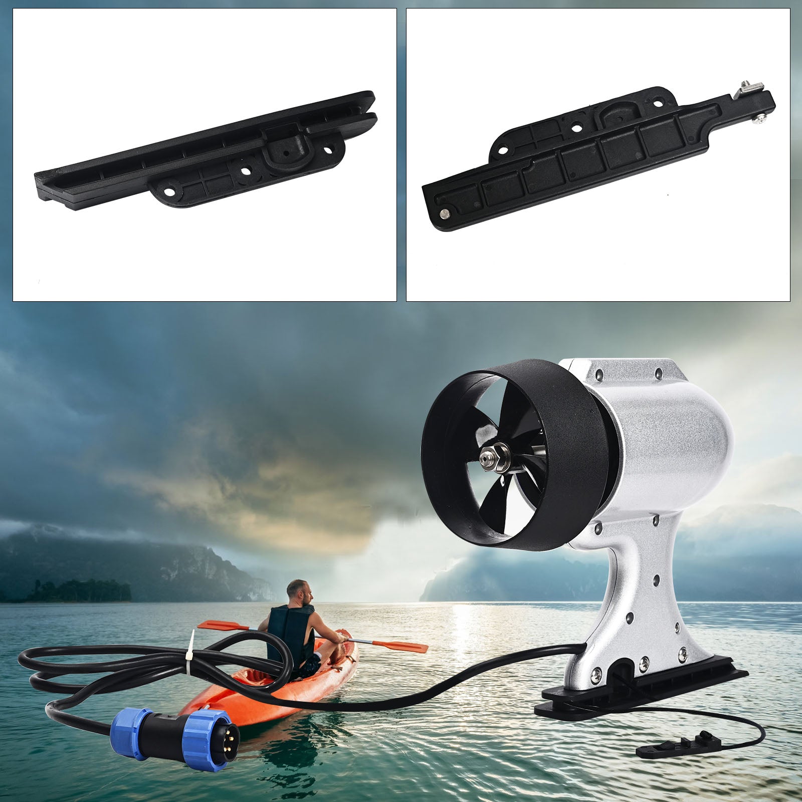 Paradise Pad Electric Motorized SUP Fin - Air7 + Hardboard Adaptor