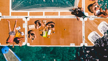 Load image into Gallery viewer, Yachtbeach Platform 8.20 Premium Teak 26.9'x6.7' connected to other Yachtbeach platforms