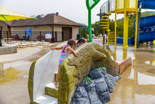 Load image into Gallery viewer, Girls Climbing up Rain Drop Products Trunk Slide Water Feature