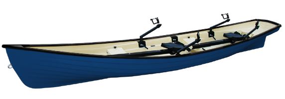 Blue With Bone Interior Heritage 15 Classic Little River Double Rowboat