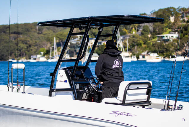 Roswell Marine UNI-T Universal T-Top black installed on a boat