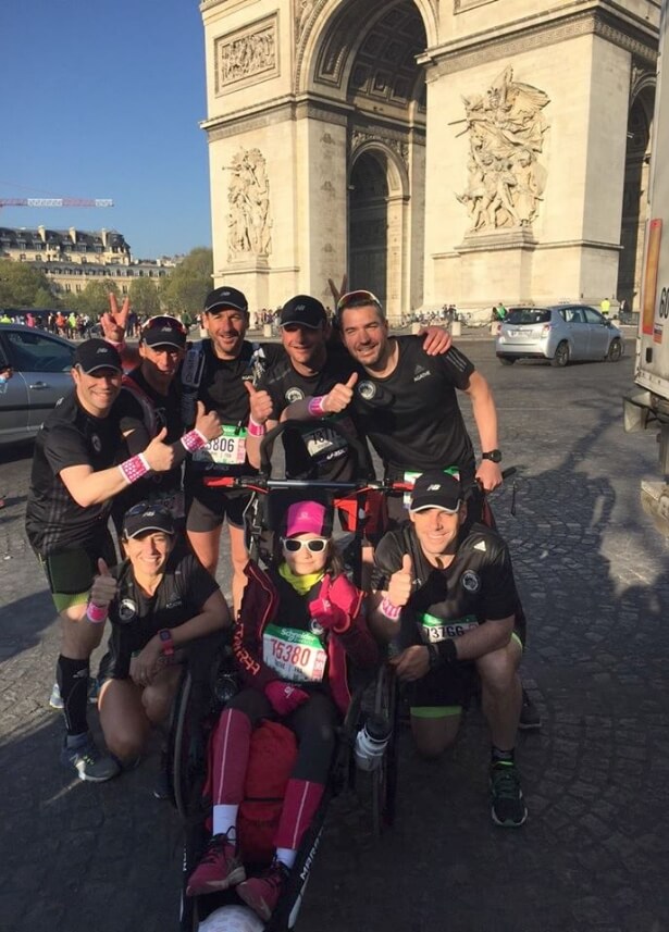 Runner in a race with the Hippocampe Wheelchair
