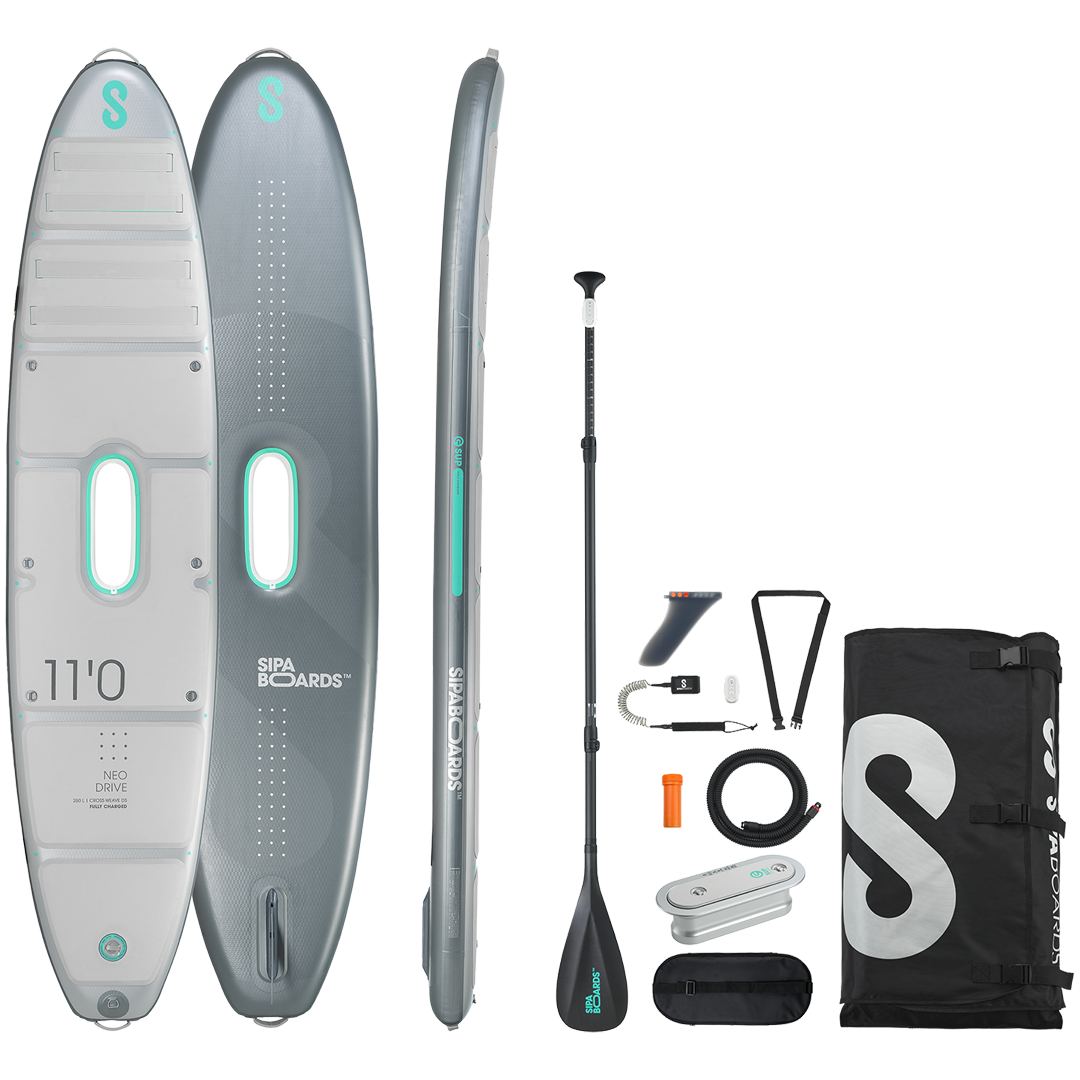 SipaBoards Neo Silver Motorized SUP 11' – Light As Air Boats