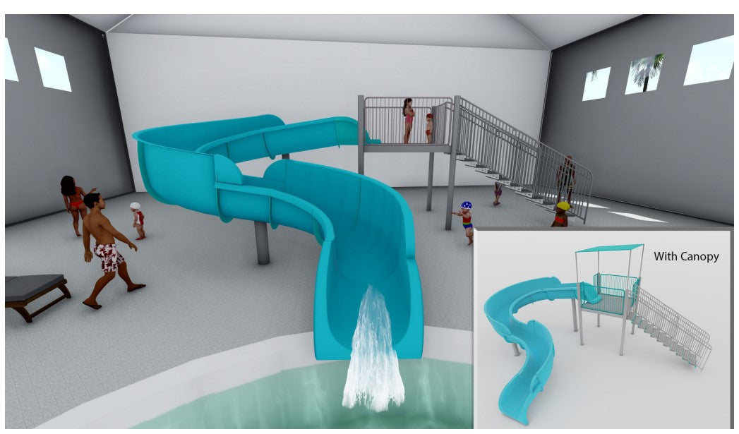 Spectrum Aquatics SlideWorx Single 90 Open Flume, 7'