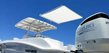 Load image into Gallery viewer, BocaShade Express Boat Shade white at the back of the boat