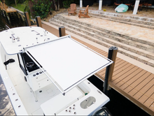Load image into Gallery viewer, BocaShade Express Boat Shade connected to the roof of the boat