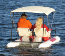 Load image into Gallery viewer, couple riding the Adventure Glass Pontoon Paddle Boat