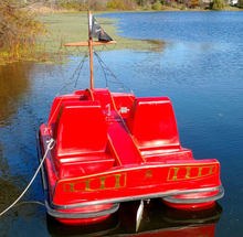 Load image into Gallery viewer, Adventure Glass Pirate Ship Platform Paddle Boat back view