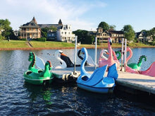 Load image into Gallery viewer, Adventure Glass Blue Herron Classic 2 Person Paddle Boat with the other boat styles