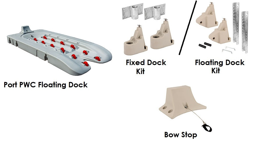Connect-A-Port PWC Floating Dock XL5 Complete Kit light gray