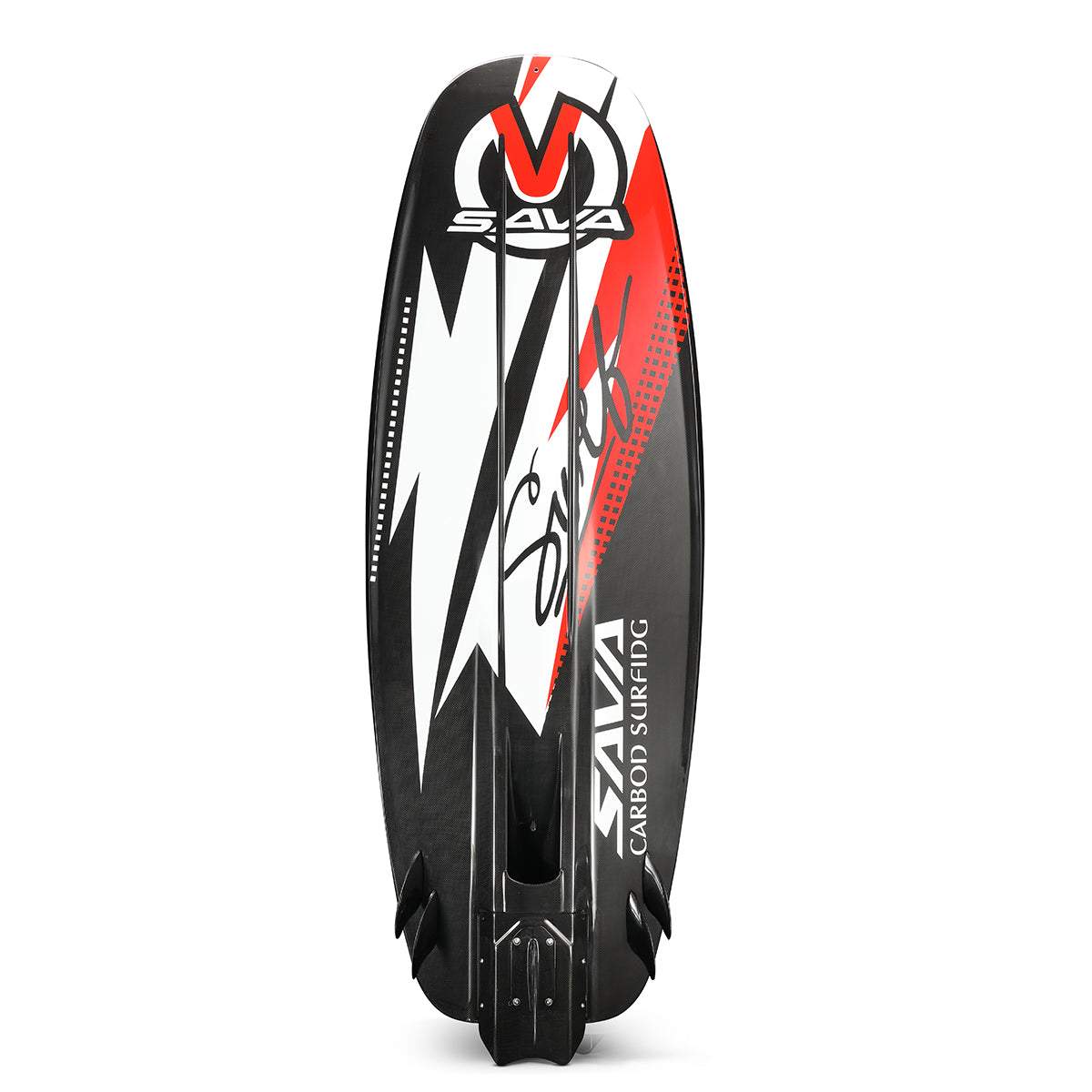 SAVA All-New E1-B Electric Surfboard bottom black red