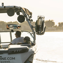 Load image into Gallery viewer, Roswell Triton II Strapless Board Rack with boards attached to a wake tower