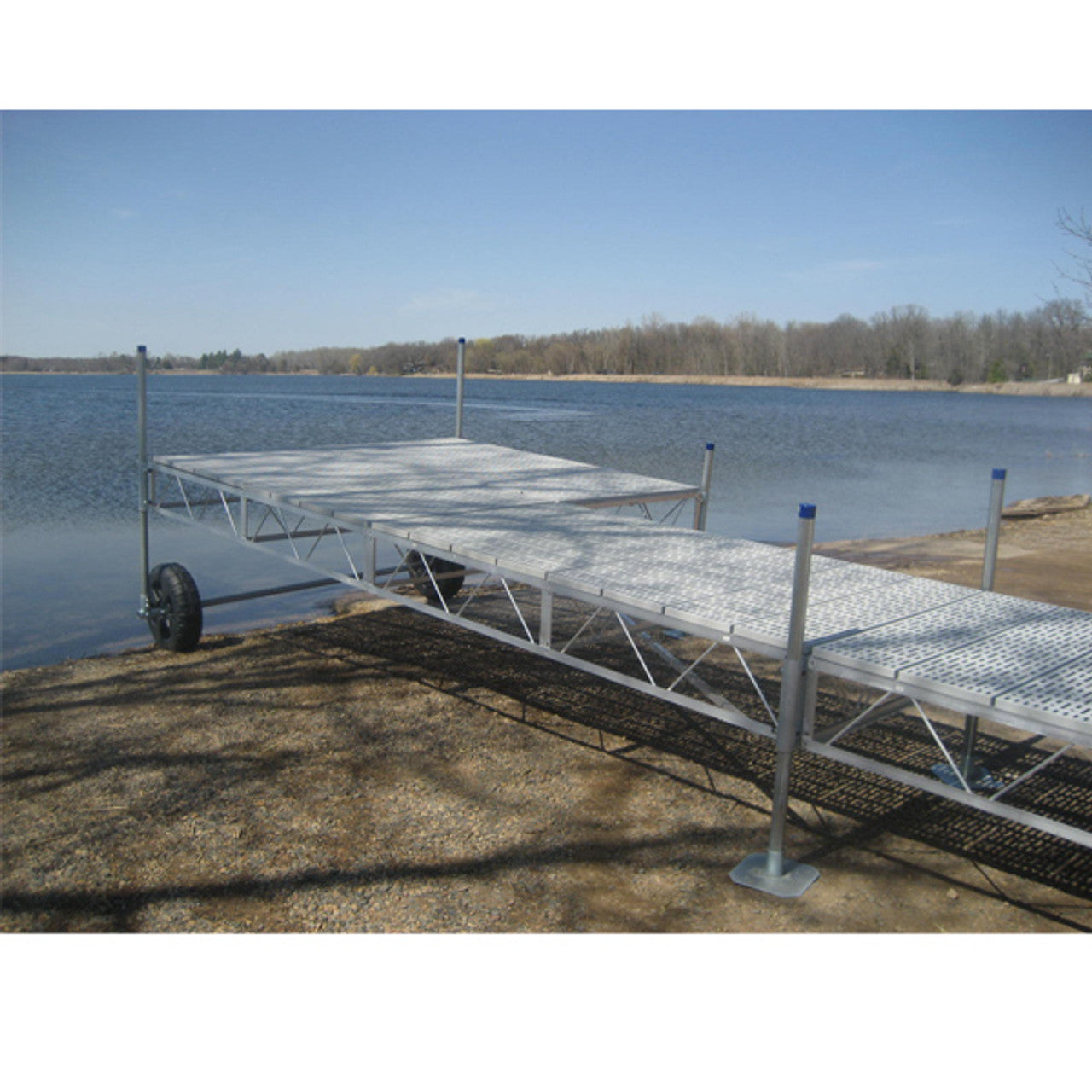 Patriot Docks 32' Patio Rolling Dock gray poly decking
