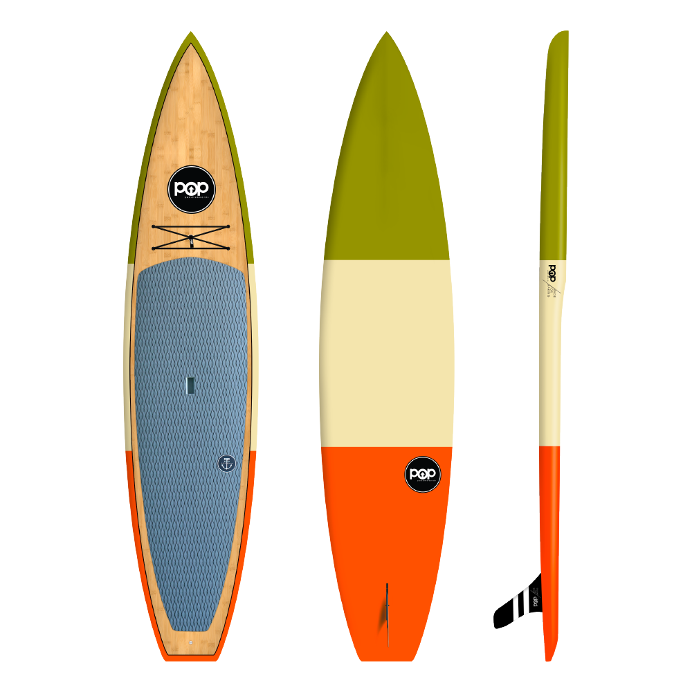 POP Board Co 12'0" Americana Green/Cream/Orange Fiberglass Paddle Board