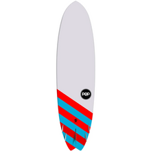 Load image into Gallery viewer, POP Board Co 9'6" Saltwater Beaver Red/ Blue Fiberglass Paddle Board