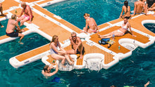 Load image into Gallery viewer, people hanging out on the YachtBeach Multi Dock & Lounger Double 2.05 and other platforms