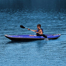 Load image into Gallery viewer, A Man Riding On Solstice Watersports 11' x 37.5" Durango 1-2 Person Inflatable Kayak