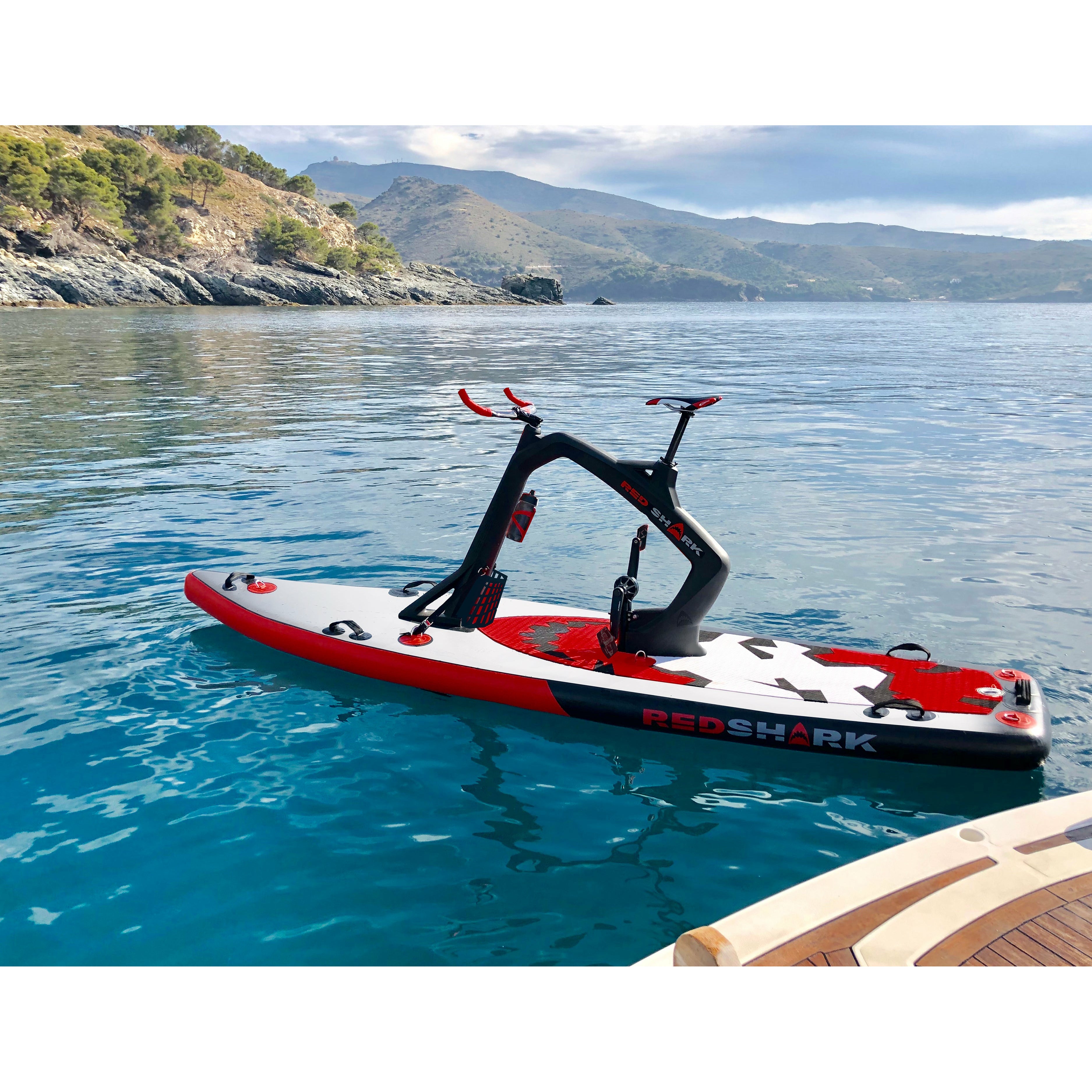 Red Shark Bike Surf Fitness Water Bike Side View