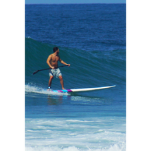 Load image into Gallery viewer, POP Board Co 9'6" Saltwater Beaver Red/ Blue Fiberglass Paddle Board