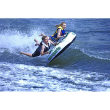 Load image into Gallery viewer, A man and a woman riding Rave Sports Frantic 2 Rider Towable 02406