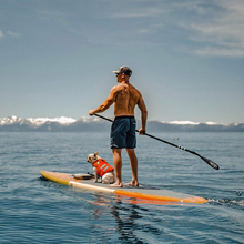 Load image into Gallery viewer, POP Board Co 12'0" Americana Green/Cream/Orange Fiberglass Paddle Board