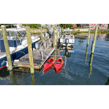 Load image into Gallery viewer, Kayak Dock - Seahorse Docking Floating Dock Double Kayak Launch  with 2 Red Kayaks