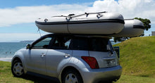Load image into Gallery viewer, Takacat T380S Inflatable Boat on top of the car