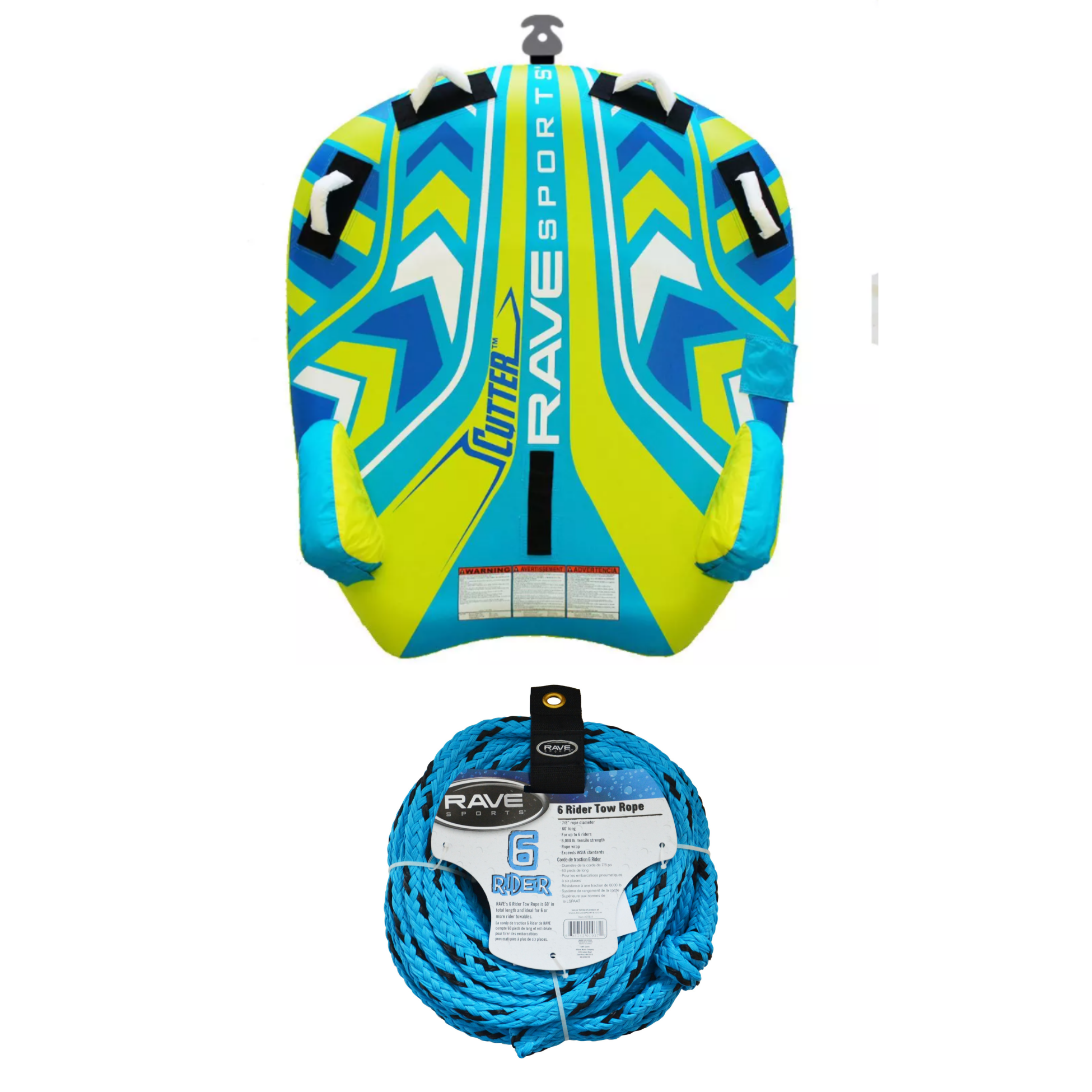 Rave Sports  Cutter 2 Person Towable 02826 6 Rider Tow Rope 01037