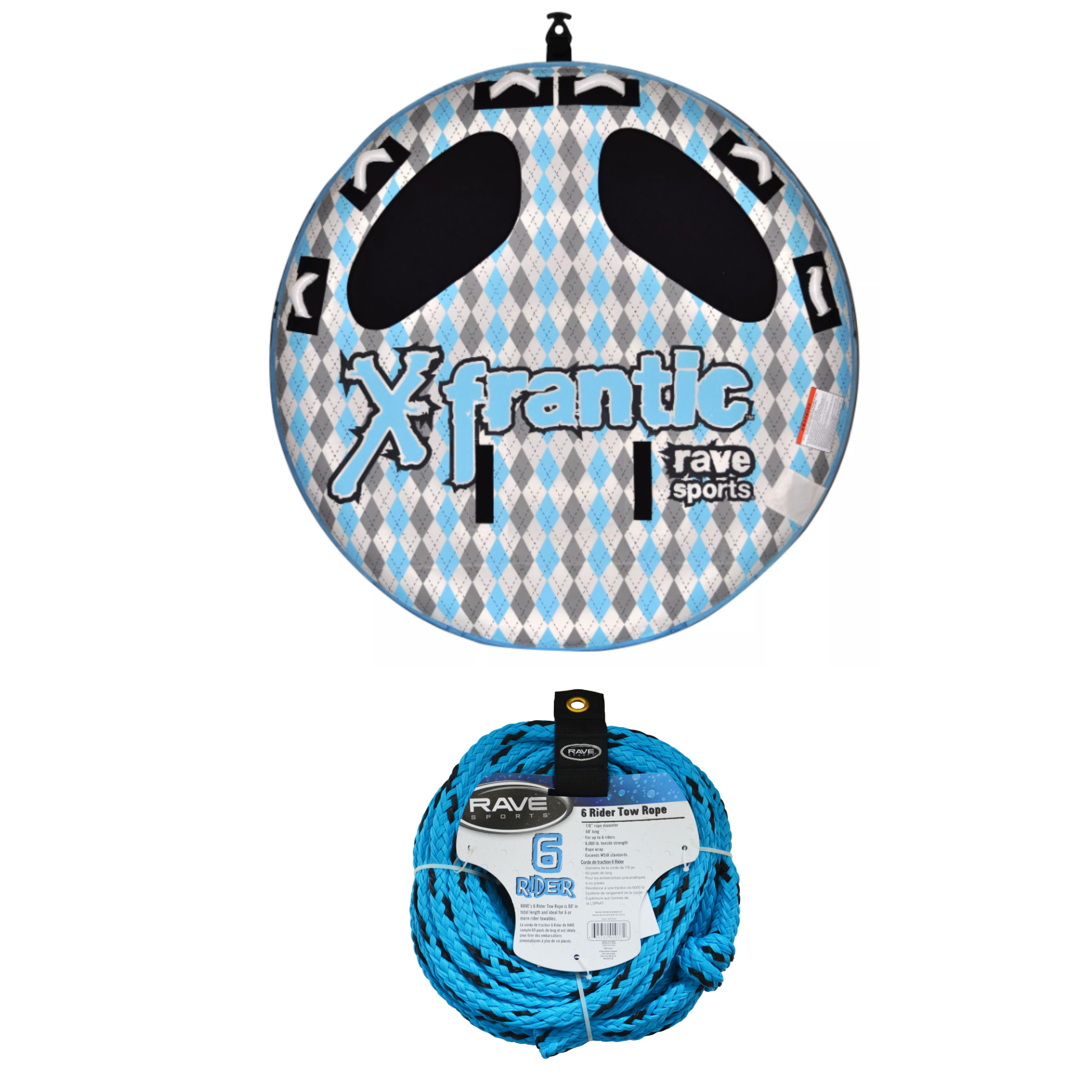 Rave Sports X-Frantic 3 Rider Towable 02407 6 Rider Tow Rope 01037