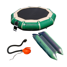 Load image into Gallery viewer, Island Hopper 13′ Bounce-N-Splash Padded Water Bouncer – Natural Green 13BNS-GR