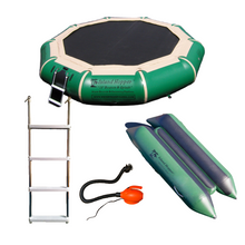 Load image into Gallery viewer, Island Hopper 13′ Bounce-N-Splash Padded Water Bouncer – Natural Green 13BNS-GR