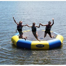 Load image into Gallery viewer, 3 People jumped out the Rave Sports Bongo Bouncer 10 - 10' Springless Water Bouncer 02011