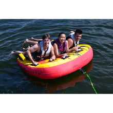 Load image into Gallery viewer, 2 man and 1 woman in Rave Sports Diablo III - 3 Rider Towable 02641