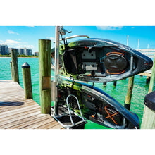 Load image into Gallery viewer, Kayak Dock - Seahorse Docking Double Fixed Kayak Launch with two kayaks stored in it.