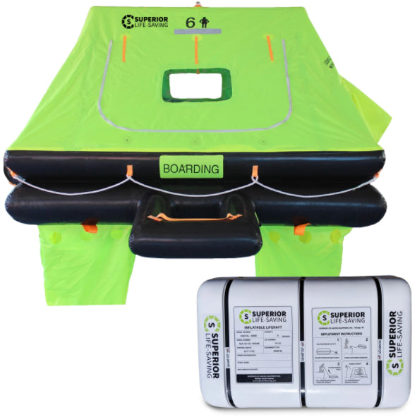 Liferaft - Superior Life-Saving ISO Wave Racer Liferaft, 4 - 8 Person
