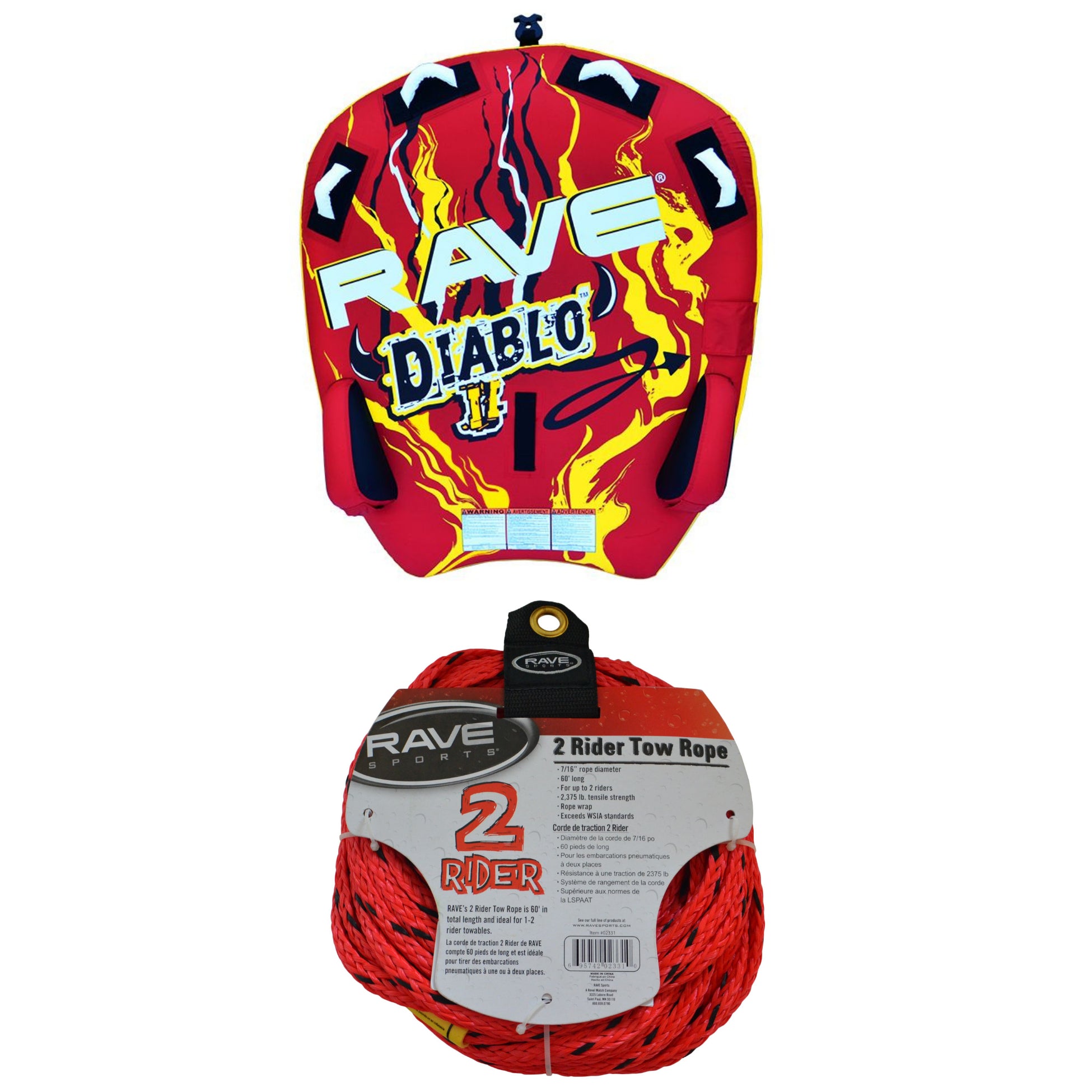 Towables / Tubes - Rave Sports  Diablo II - 2 Rider Towable 02318