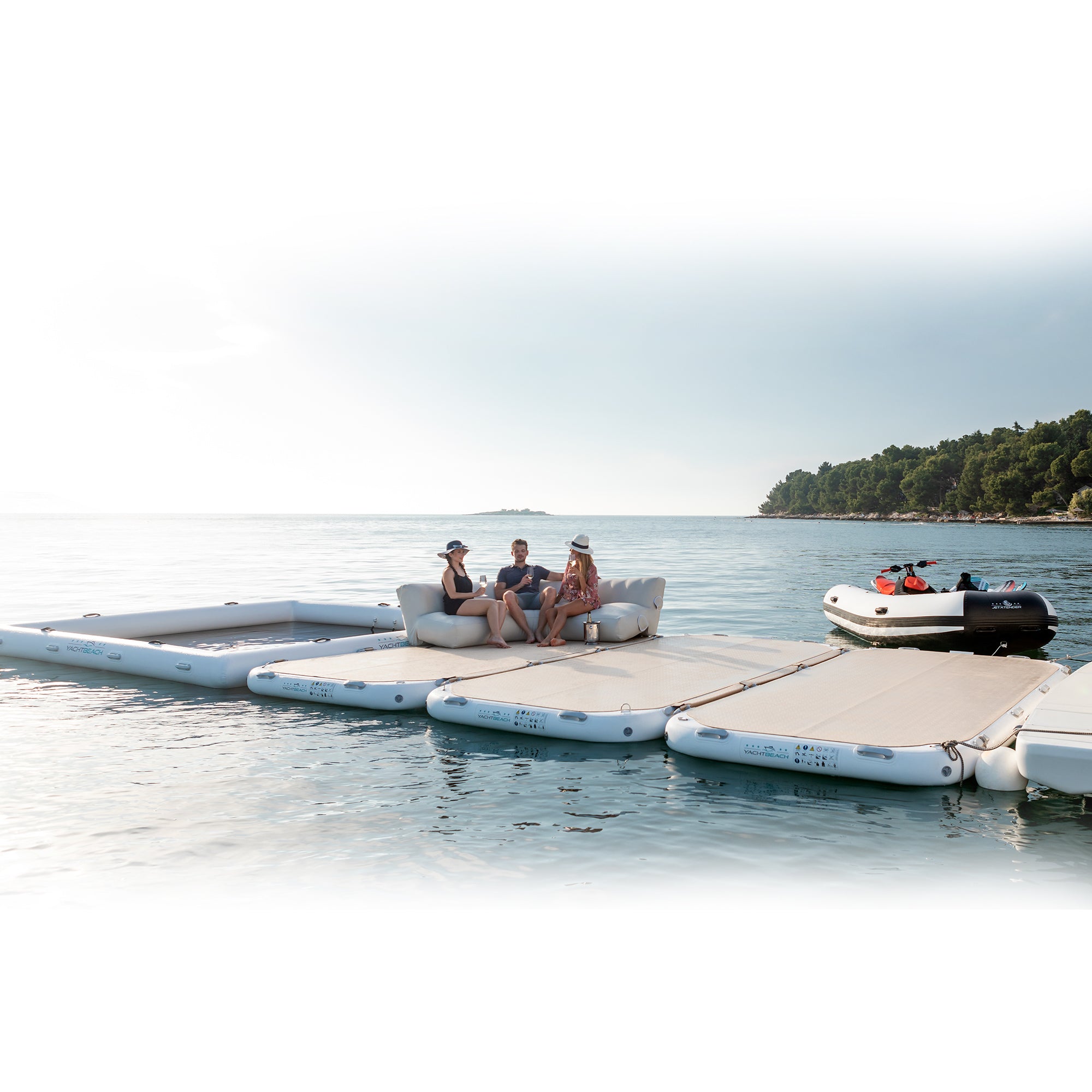 YachtBeach Air Sofa 5'x5'x2' on top of the platform
