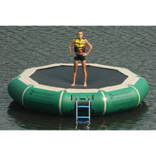 Load image into Gallery viewer, Water Bouncer - Island Hopper 13′ Bounce-N-Splash Padded Water Bouncer – Natural Green  13BNS-GR