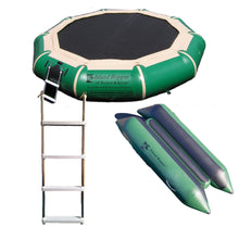 Load image into Gallery viewer, Water Bouncer - Island Hopper 13′ Bounce-N-Splash Padded Water Bouncer – Natural Green  13BNS-GR
