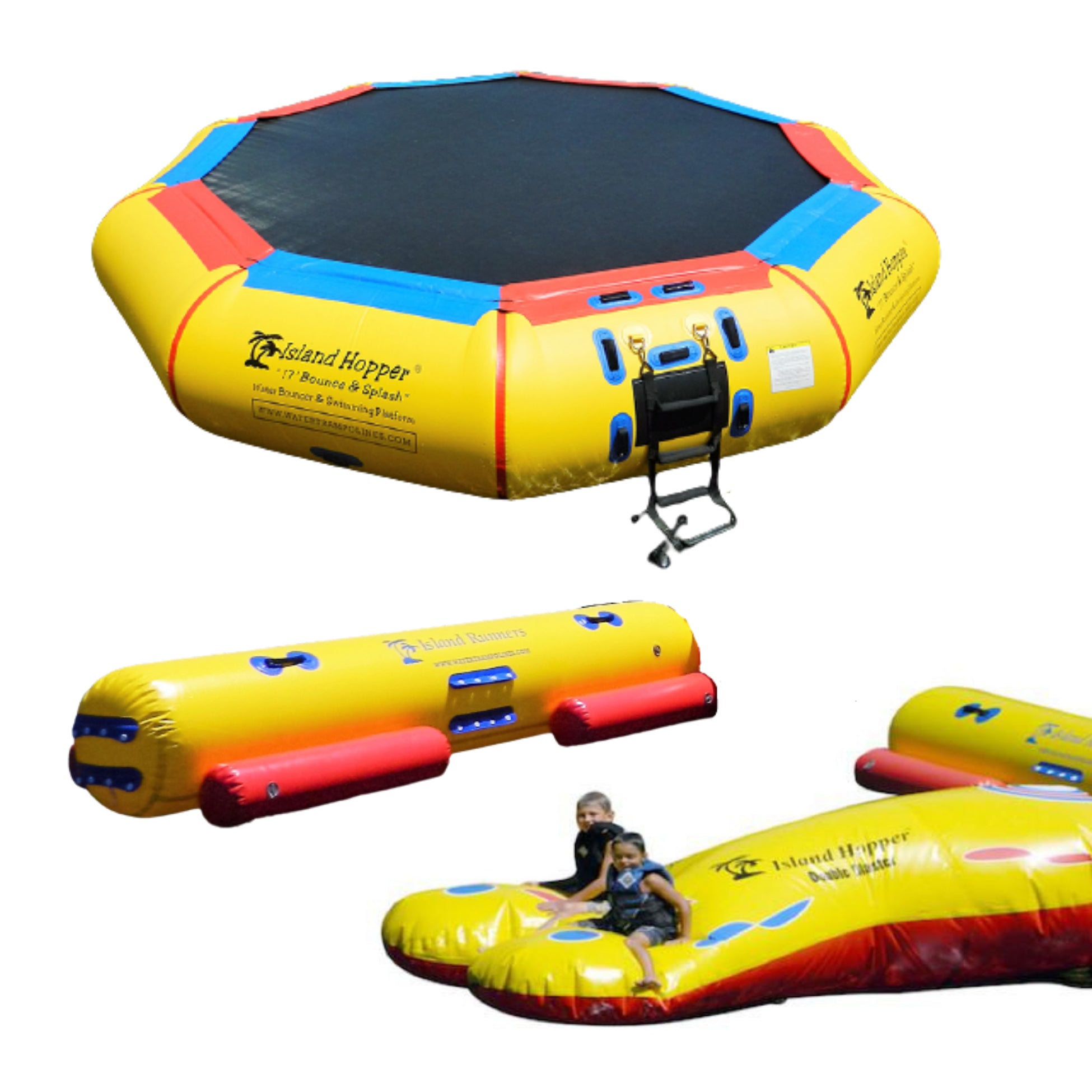 Water Bouncer - Island Hopper 17′ Bounce-N-Splash Padded Water Bouncer  17BNS
