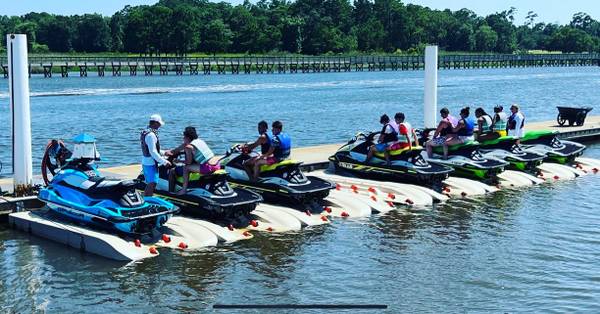 Multiple Connect-A-Dock Port PWC Floating Docks - XL5 in a row