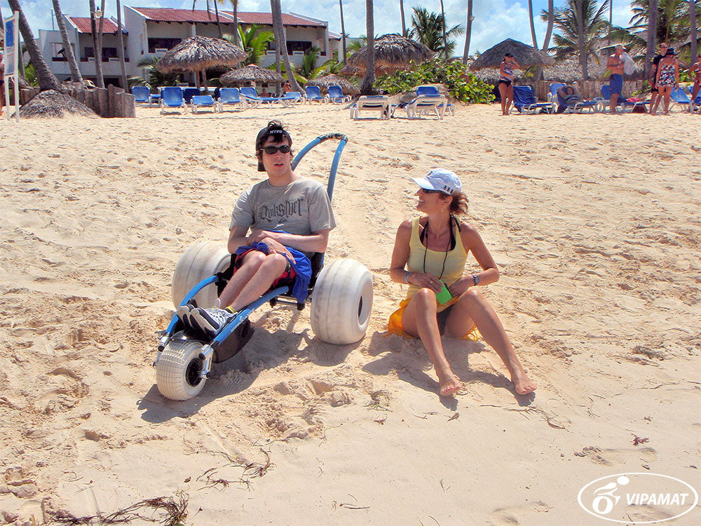 Vipamat Hippocampe Beach and All-Terrain Wheelchair - Blue / L 5'6" - 6'1"