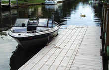 Load image into Gallery viewer, Connect-A-Dock Straight Shape Low-Profile Docks with boat at the side