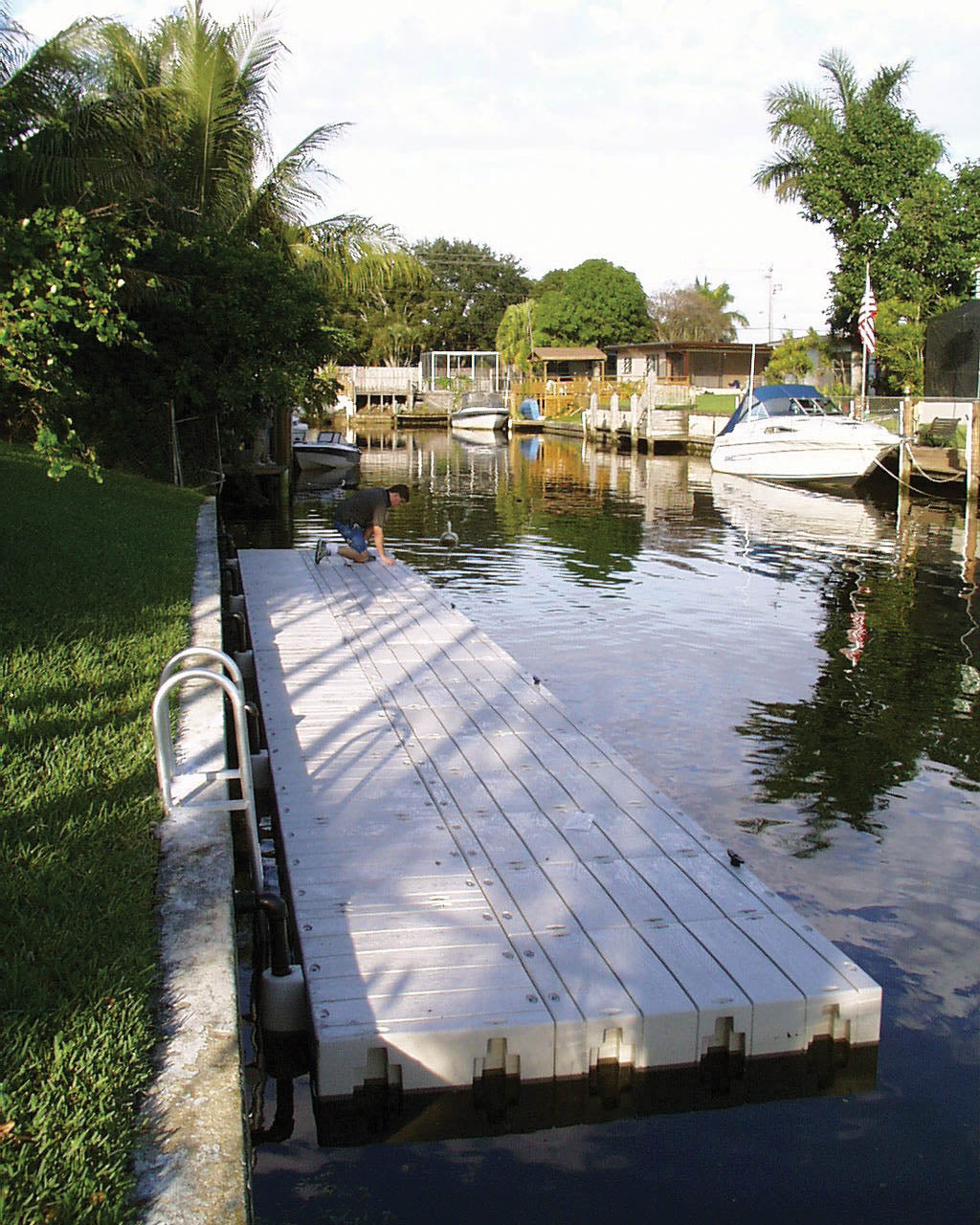 Connect-A-Dock Straight Shape High-Profile Docks installed at the lake