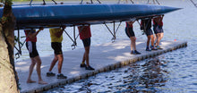 Load image into Gallery viewer, people carrying their rowing shell on the Connect-A-Dock Straight Shape High-Profile Docks