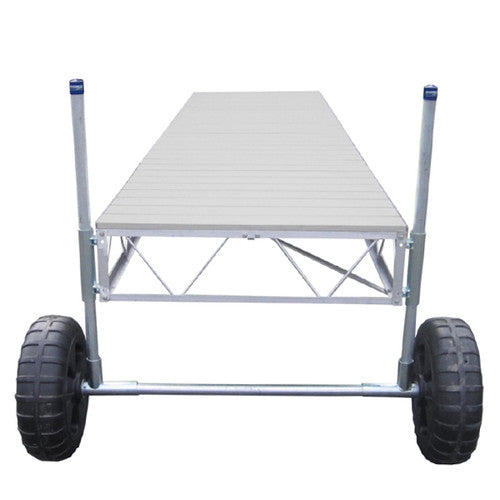 Patriot Docks 40' Straight Roll-in Dock gray aluminum decking