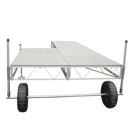 Patriot Docks 16' Patio Rolling Dock tan poly decking