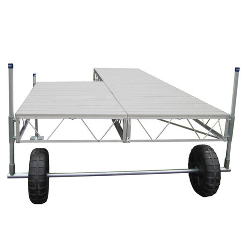 Patriot Docks 16' Patio Rolling Dock aluminum gray decking