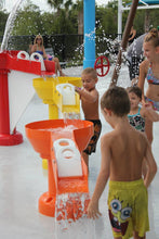 Load image into Gallery viewer, Kids playing with the Rain Drop Pipe Falls Water Feature