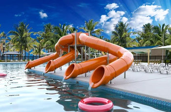 Spectrum Aquatics Quad Flume Supreme Half Hex Deck Poolside Slides